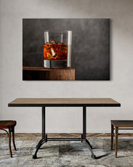 After Hover: Whisky Glas mit Eiswürfeln - Edle Drink Fotografie