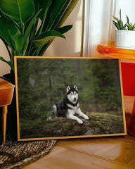 After Hover: Husky im Wald