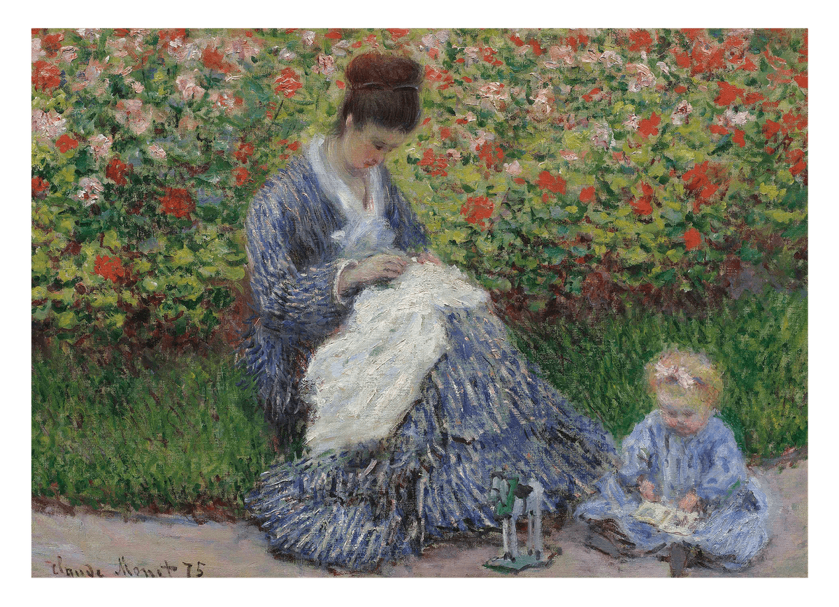 Claude Monet - Camille Monet und ein Kind im Garten des Künstlers in Argenteuil
