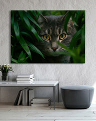 After Hover: Katze zwischen Blättern