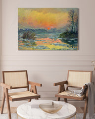 After Hover: Claude Monet - Sonnenuntergang auf der Seine im Winter