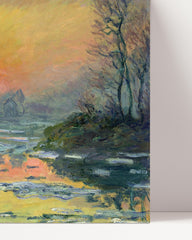 After Hover: Claude Monet - Sonnenuntergang auf der Seine im Winter