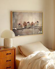 After Hover: Spatzen auf einem Ast