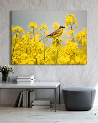 After Hover: Vogel im Blumenmeer