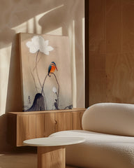 After Hover: Ohara Koson - Eisvogel neben weißer Blüte