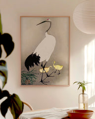 After Hover: Ohara Koson - Kranich mit Küken