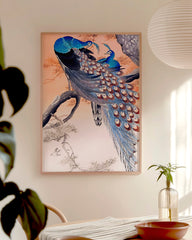 After Hover: Ohara Koson - Zwei blaue Pfauen