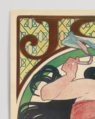 After Hover: Alfons Mucha - Bohemian woman with black hair