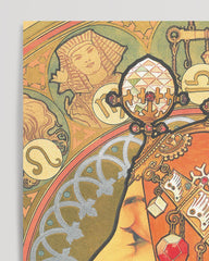 After Hover: Alfons Mucha - Bohemian redhead woman with signs