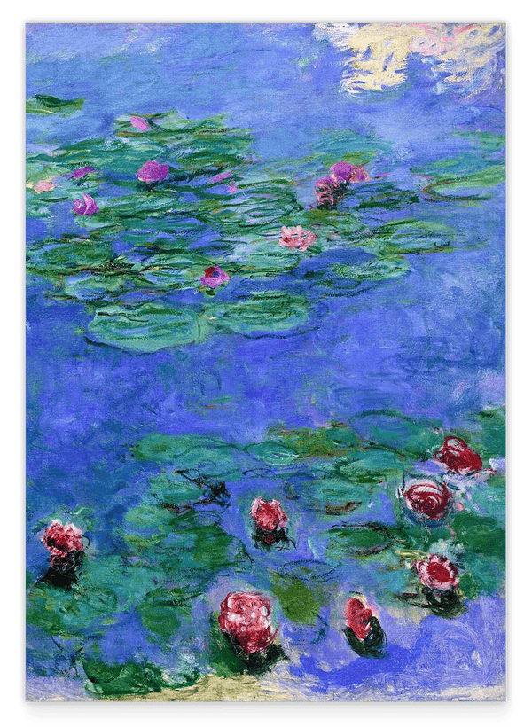 Claude Monet - Rote Seerosen auf blauem Teich