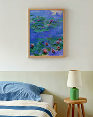 After Hover: Claude Monet - Rote Seerosen auf blauem Teich