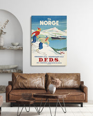 After Hover: Pierre Fix-Masseau - Art Deco Werbeplakat - Wintersport in Skandinavien