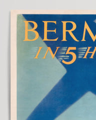 After Hover: Pierre Fix-Masseau - Art Deco Werbeplakat - Bermuda Motiv mit Flugzeug