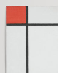 After Hover: Piet Mondrian - Quadratische Komposition - Geometrie in Rot, Gelb, Blau