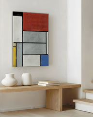 After Hover: Piet Mondrian - Komposition in Rot und Grau im Hochformat