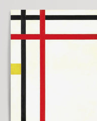 After Hover: Piet Mondrian - Rot-Schwarze Gitter Komposition - Bunte Geometrie