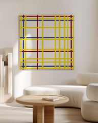 After Hover: Piet Mondrian - Geometrische Komposition mit gelben Streifen