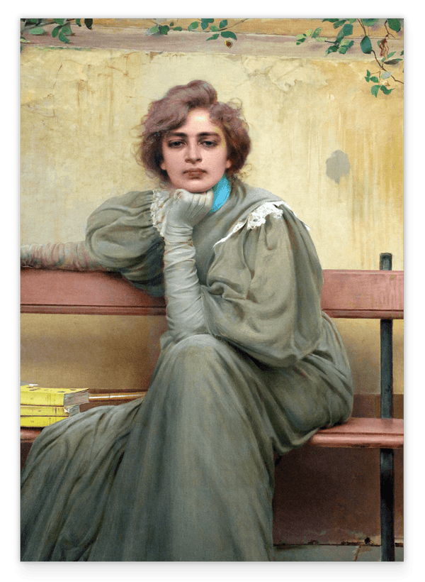 Vittorio Matteo Corcos - Träume - Sitzende Frau in denkender Pose