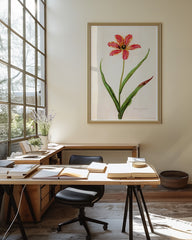 After Hover: Blume mit orangenem Blüten-Muster - Botanischer Kunstdruck