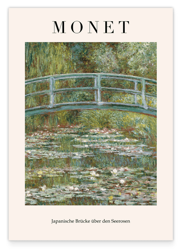 Claude Monet - Museum-Poster Japanische Brücke über den Seerosen