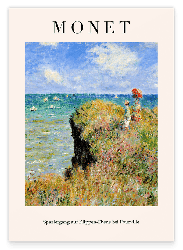 Claude Monet - Museum-Poster Spaziergang auf Klippen-Ebene bei Pourville