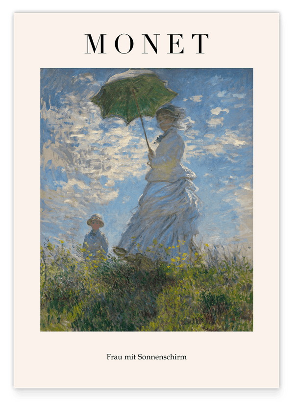 Claude Monet - Museum-Poster Frau mit Sonnenschirm