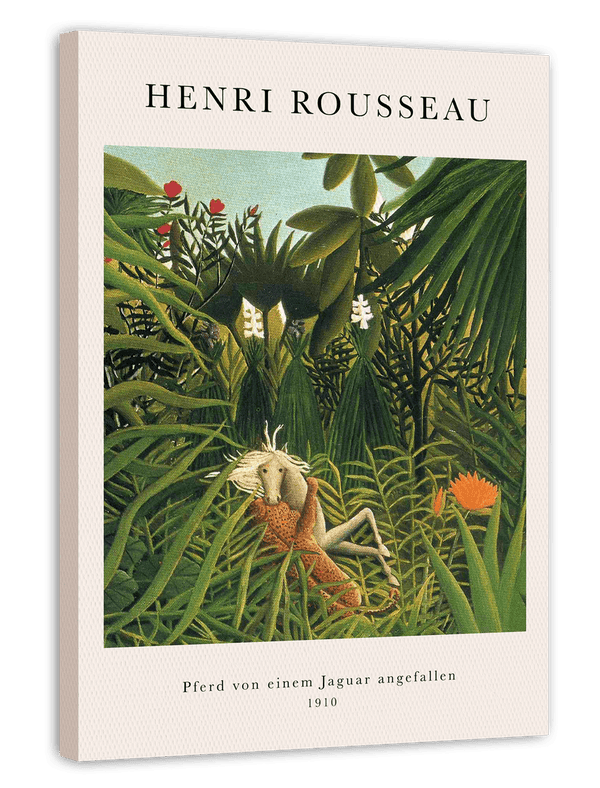 Henri Rousseau - Museum-Poster Pferd von einem Jaguar angefallen