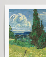 After Hover: Vincent van Gogh - Museum-Poster Grünes Weizenfeld mit Zypressen
