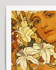 After Hover: Alfons Mucha - Museum-Poster Frau mit Blumen I