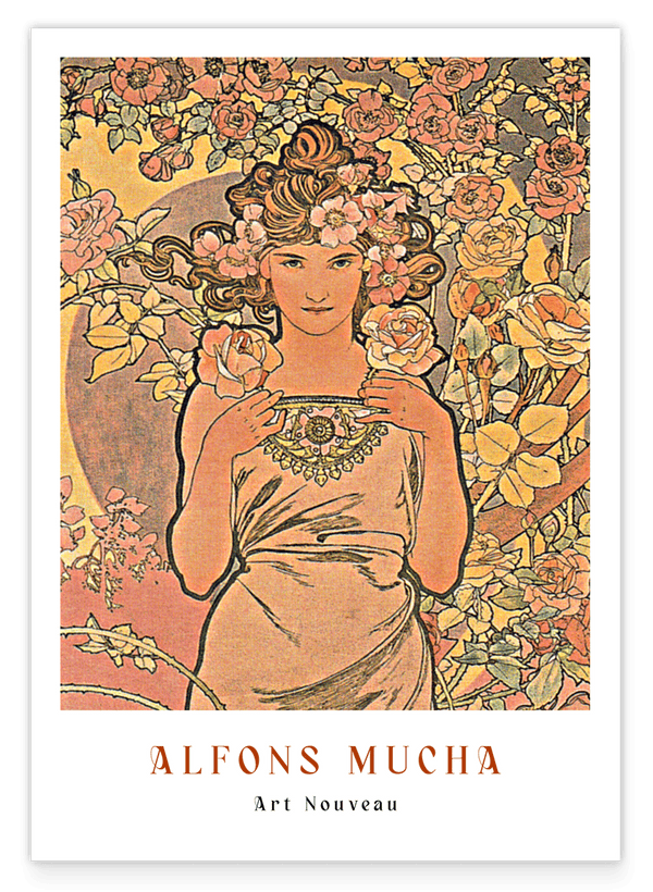 Alfons Mucha - Museum-Poster Frau mit Blumen II