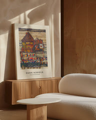 After Hover: Egon Schiele - Museum-Poster I Häuser mit bunter Wäsche