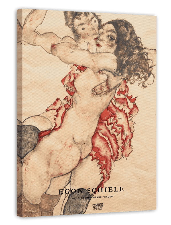 Egon Schiele - Museum-Poster II Zwei sich umarmende Frauen
