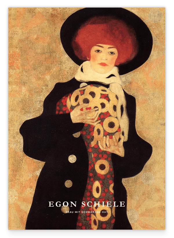 Egon Schiele - Museum-Poster II Frau mit schwarzem Hut