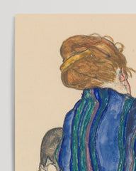 After Hover: Egon Schiele - Museum-Poster II Sitzende Frau, Rückansicht