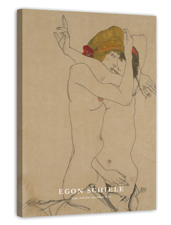 Egon Schiele - Museum-Poster II Zwei Frauen umarmen sich