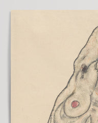 After Hover: Egon Schiele - Museum-Poster II Stehender Akt in schwarzen Strümpfen