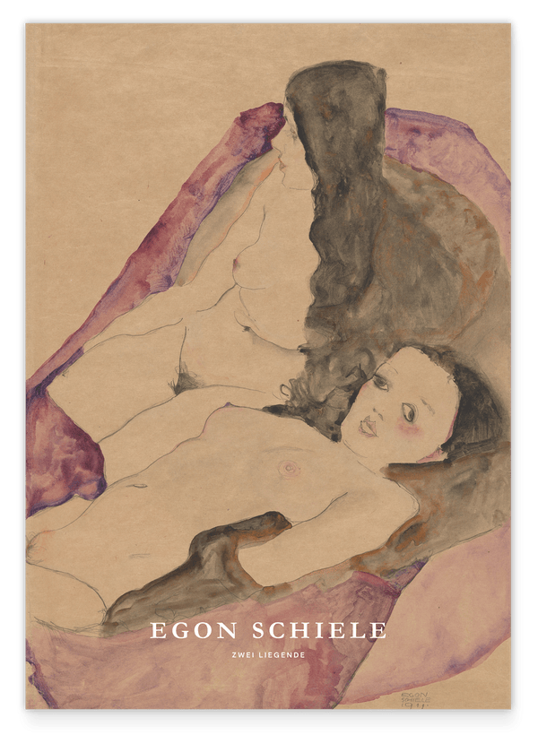 Egon Schiele - Museum-Poster II Zwei Liegende