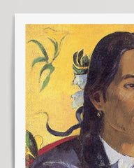 After Hover: Paul Gauguin - Museum-Poster  Frau mit Blume