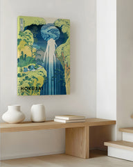 After Hover: Katsushika Hokusai - Museum-Poster II Die Amida-Wasserfälle in den weiten Gebieten der Kisokaidō-Straße (Kisoji no oku Amida-ga-taki)