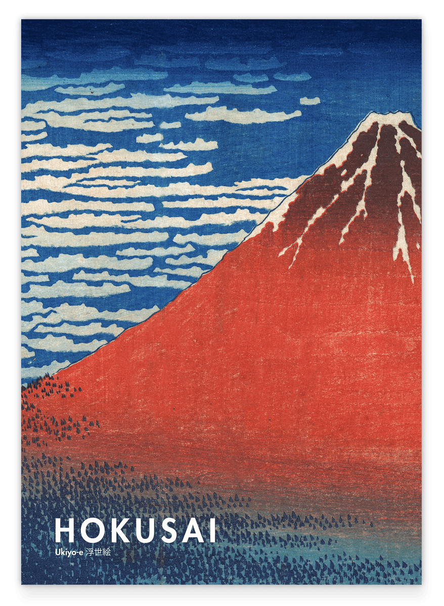 Katsushika Hokusai - Museum-Poster II Südwind, klarer Himmel (Gaifū kaisei)