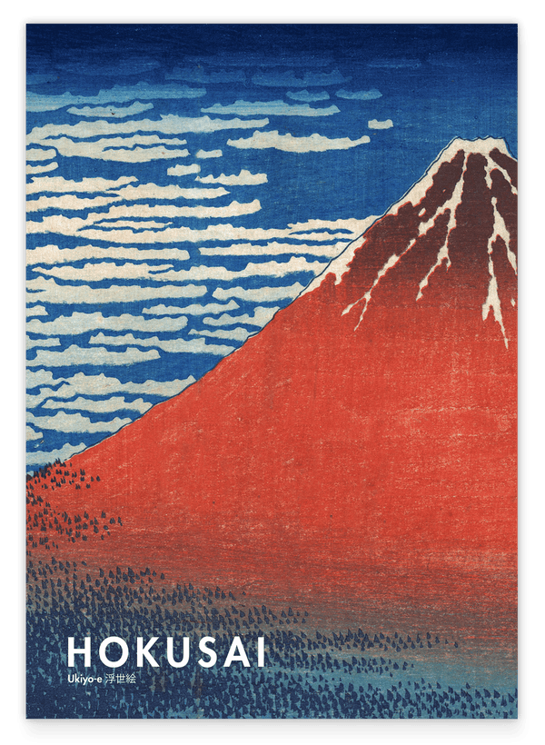Katsushika Hokusai - Museum-Poster II Südwind, klarer Himmel (Gaifū kaisei)
