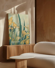 After Hover: Katsushika Hokusai - Museum-Poster II Grashüpfer und Iris (Gelbe Blumen)