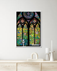 After Hover: Banksy - Museum-Poster Glasmalerei in Kirche - Graffiti