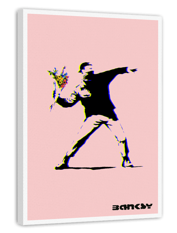 Banksy - Museum-Poster Steinwerfer mit Blumen