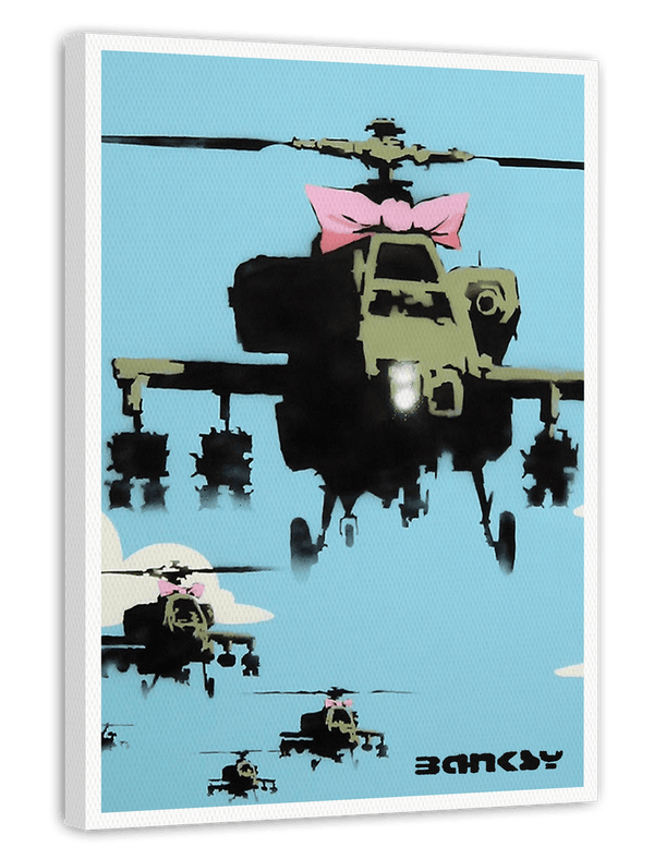 Banksy - Museum-Poster Kampfhubschrauber mit rosa Schleife