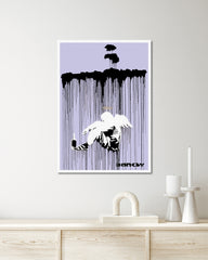 After Hover: Banksy - Museum-Poster Alkoholismus - Engel im Regen