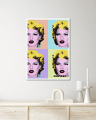 After Hover: Banksy - Museum-Poster 4 x Kate Moss im Pop-Art Stil von Marilyn Monroe
