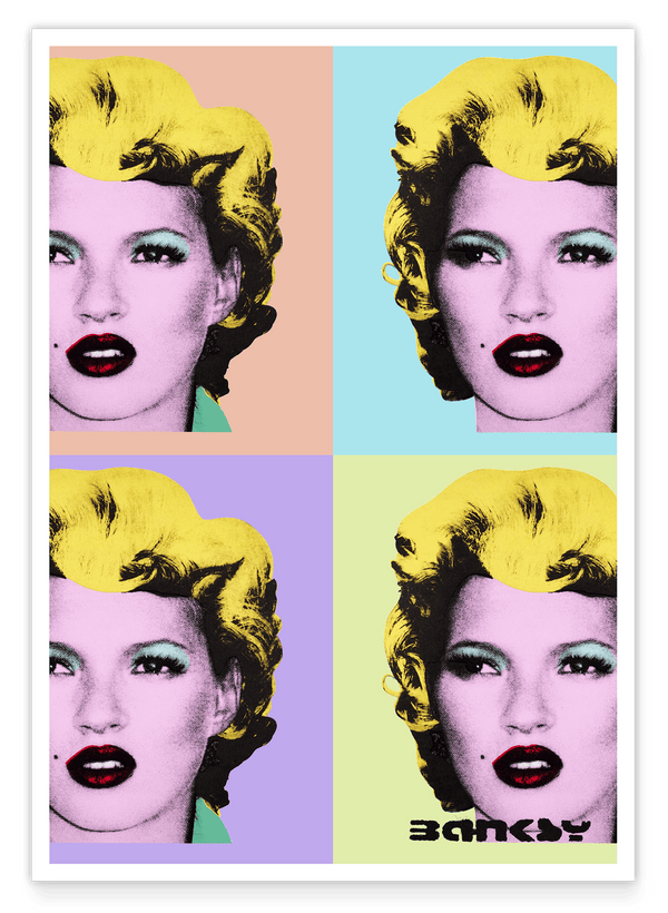 Banksy - Museum-Poster 4 x Kate Moss im Pop-Art Stil von Marilyn Monroe