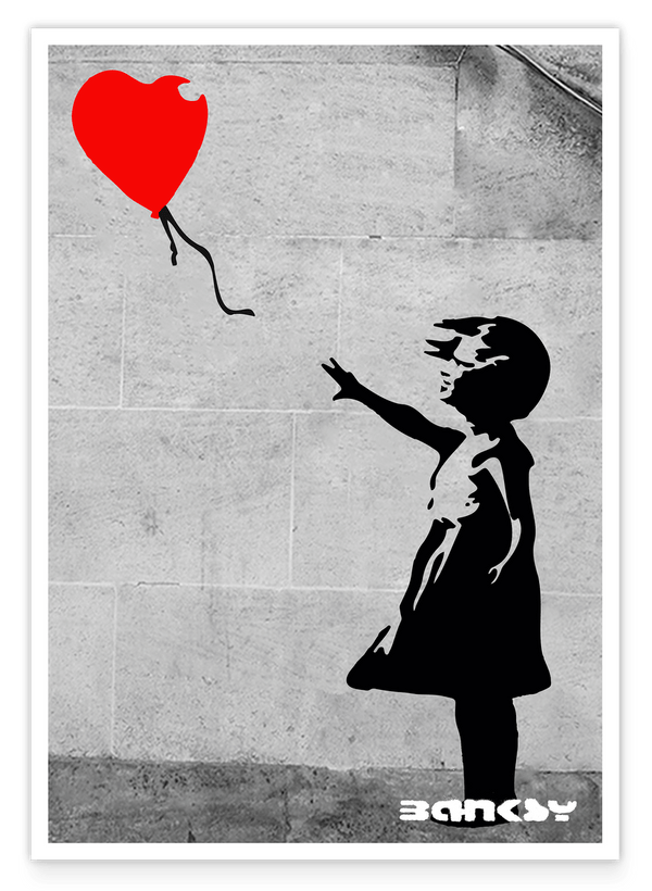Banksy - Museum-Poster Mädchen mit Luftballon in Herzform - Street-Art I