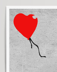 After Hover: Banksy - Museum-Poster Mädchen mit Luftballon in Herzform - Street-Art I